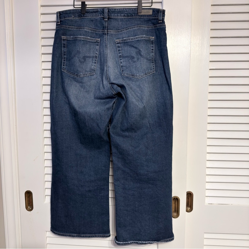 AG Saige Wide Leg Jeans in Dark Blue Wash - Women - Picture 7 of 12